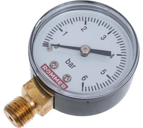 Манометр 1/4" 6 бар рад. корпус Dn 50мм ROMMER