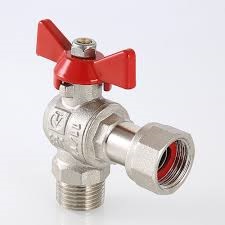 Кран шар. усиленный BASE угловой с нак. гайкой 1/2" вн.-нар. VALTEC