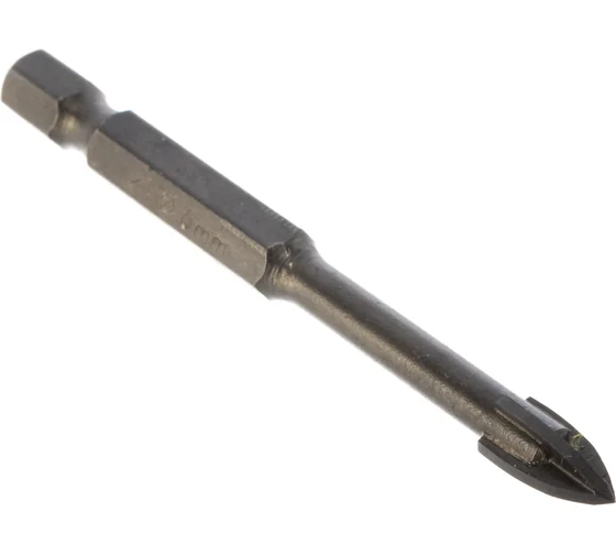 Сверло по кафелю, стеклу, с четырьмя режущими лезвиями, шестигранный хвостик, 6мм Stayer