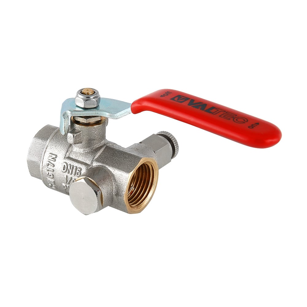 Кран шар. 3/4" вн/вн  VALTEC BASE с дренажом и воздухоотводчиком 
