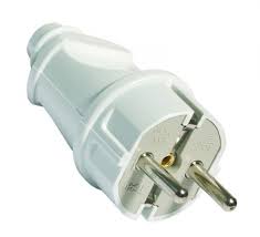 Евровилка прямая белая (с заземлением)