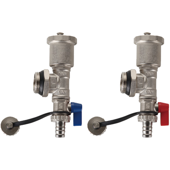 Тройник коллекторный со сливным клапаном и воздухоотводчиком 1" Aquasfera 9509-04