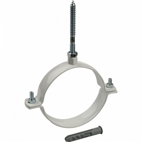 Хомут к стене 80мм белое, метал. (хомут)