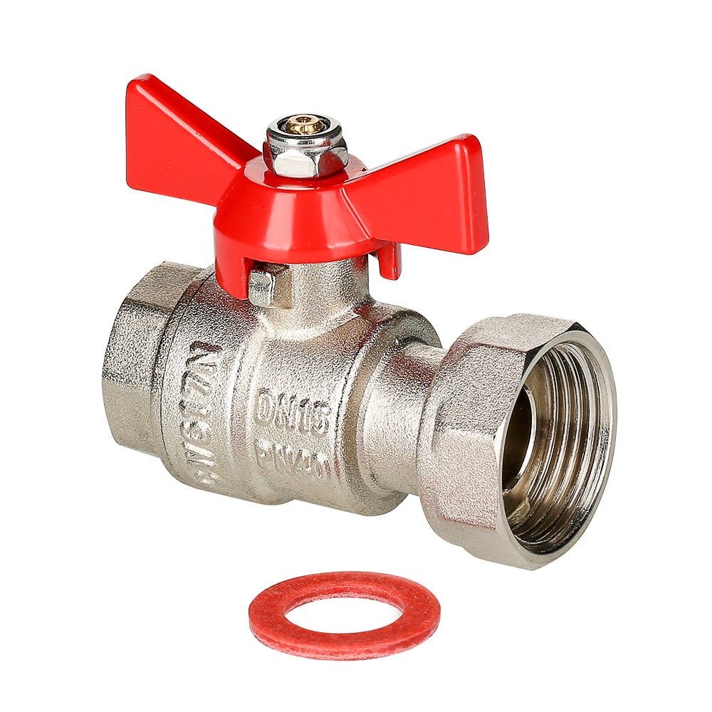 Кран шар. усиленный BASE с нак. гайкой 1/2"х3/4" вр.-вр. VALTEC