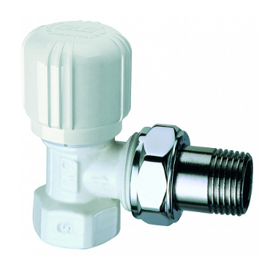 Угл. терм. вентиль для сталь.тр. 1/2" ВР (сереб.)