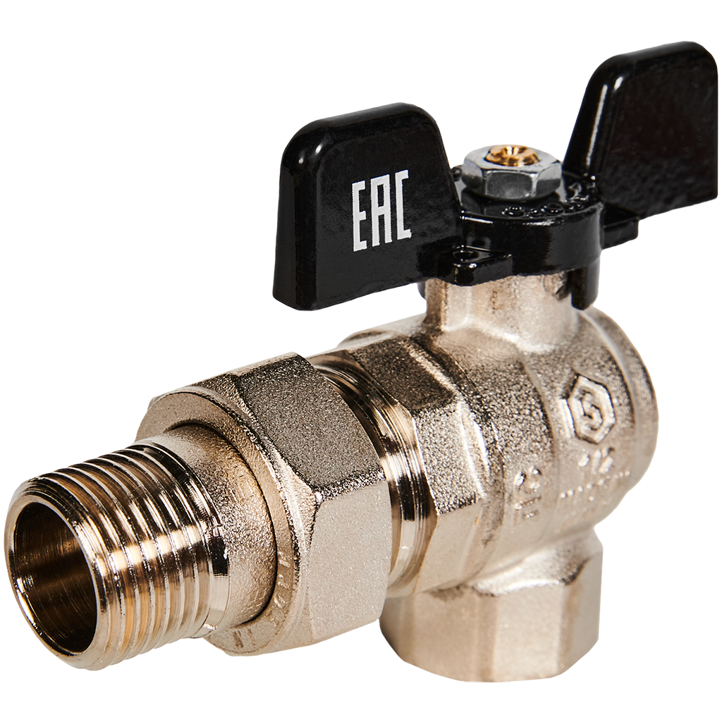 Кран шаровый угл. с американ. 1/2 STOUT