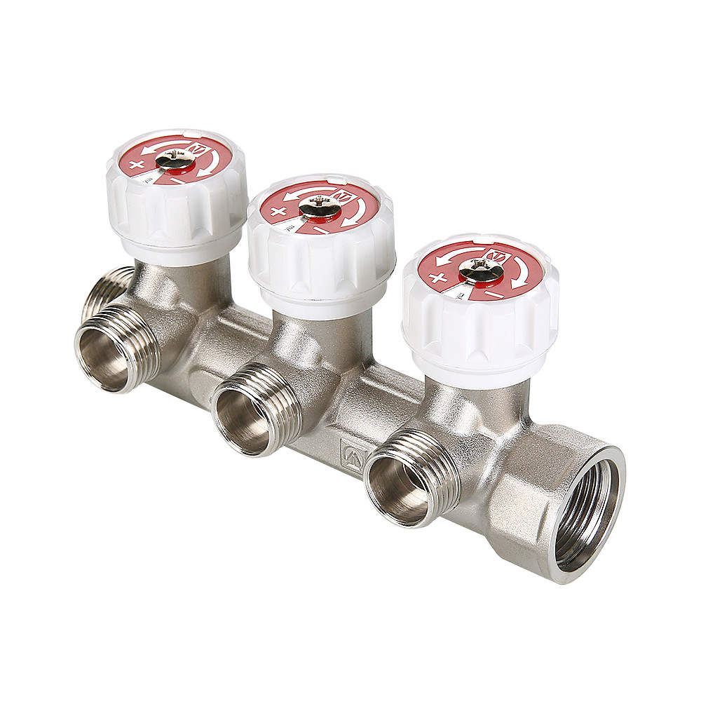 Коллектор регул. 3/4"х4 вых. 1/2" нар. VALTEC (белые)