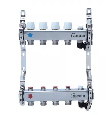 Коллекторный блок из нерж.стали со встр. расход.в комплекте 1"х9 вых. TIM 