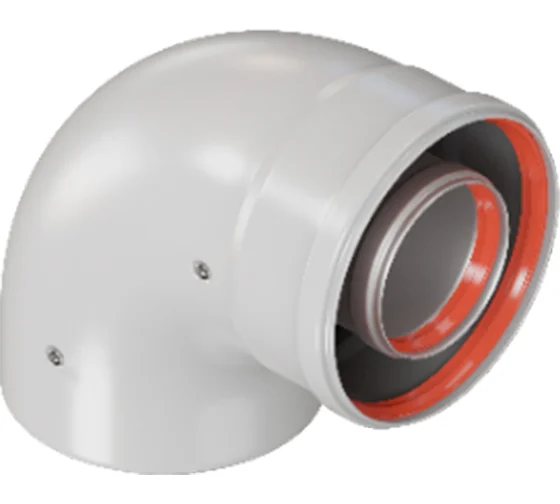 Отвод коакс. 90гр. 60/100 промежуточный (папа-мама) ROMMER