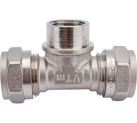 Тройник м/п VALTEC 20х1/2"х20 вр