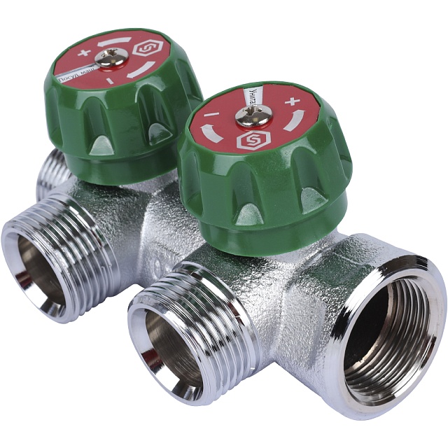 Коллектор регул. 3/4", 2-х вых. 3/4" STOUT