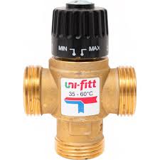 Клапан термосмесительный 1'' нар/нар/нар боковое смешение 35-60 град. UNI-FITT (Италия)