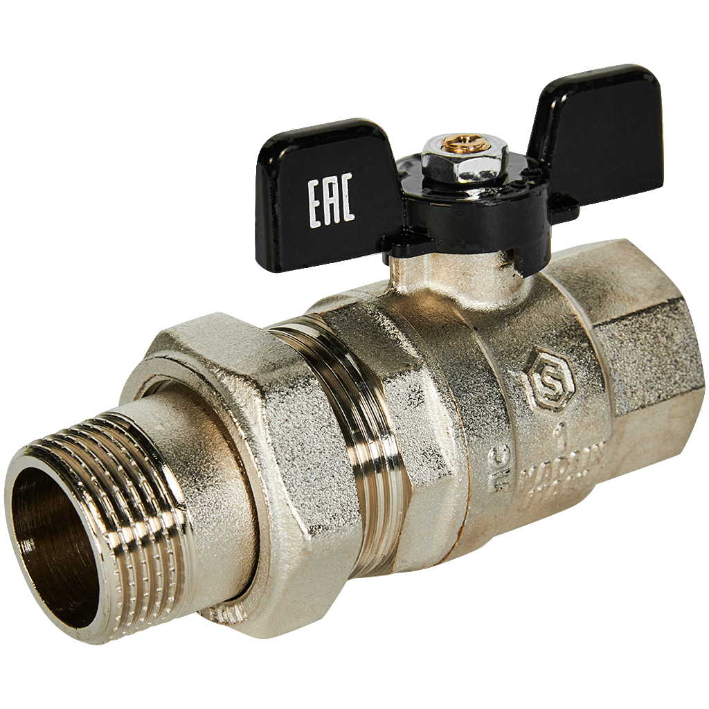 Кран шаровый прям. с американ. 1 STOUT