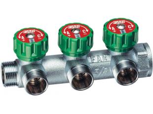 Отсек. коллектор с 3 отв. 1" М24х19 FAR