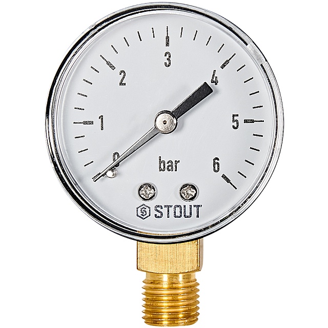 Манометр 1/4" 6 бар рад. Dn 50/6 STOUT