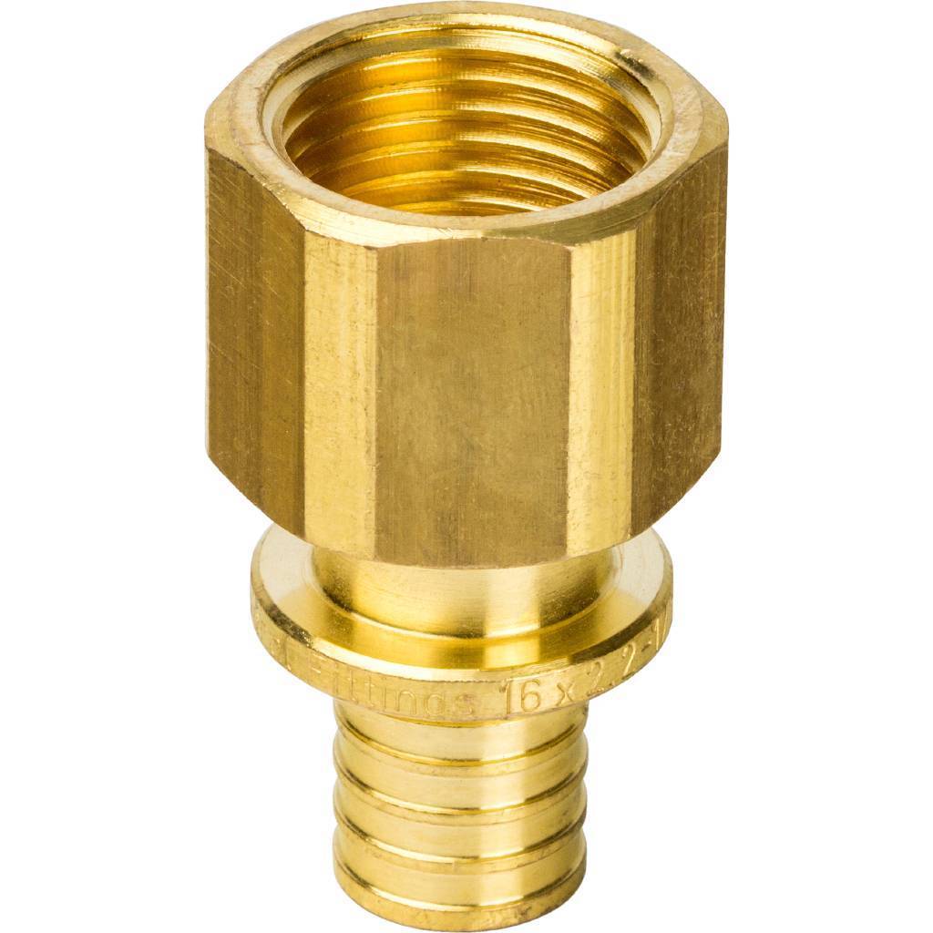Переходник с внутренней резьбой 16xR 1/2" для труб из сшитого полиэтилена аксиальный STOUT