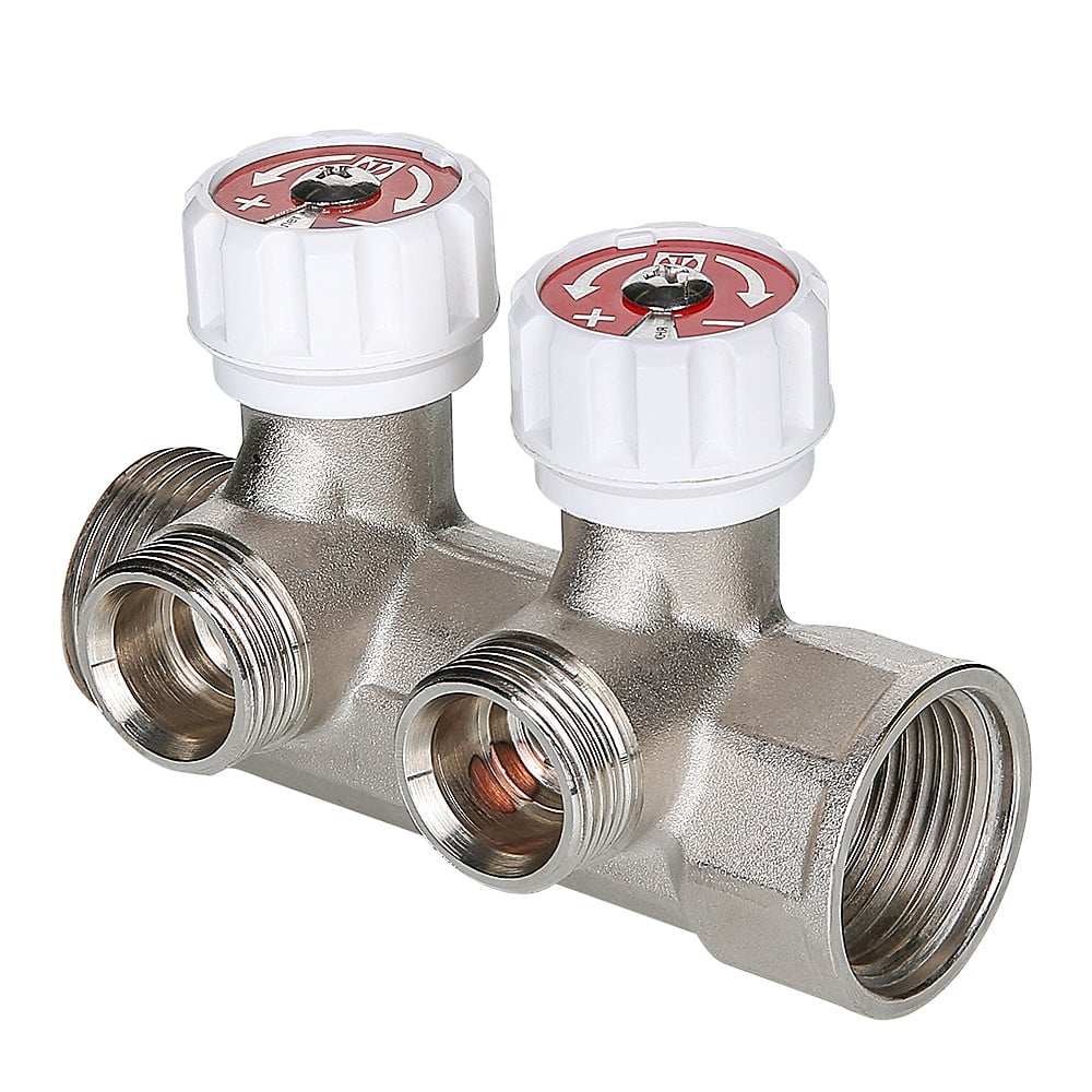 Коллектор регул. 1"х4 вых. Евроконус 3/4" VALTEC (белые)