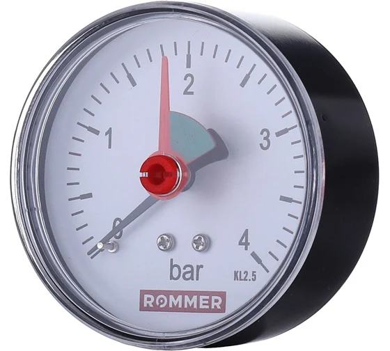 Манометр 1/4" 4 бар акс. корпус Dn 50мм ROMMER