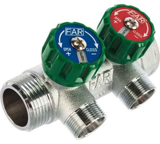 Рег. коллектор с 2 отв. 1" М24х19 FAR