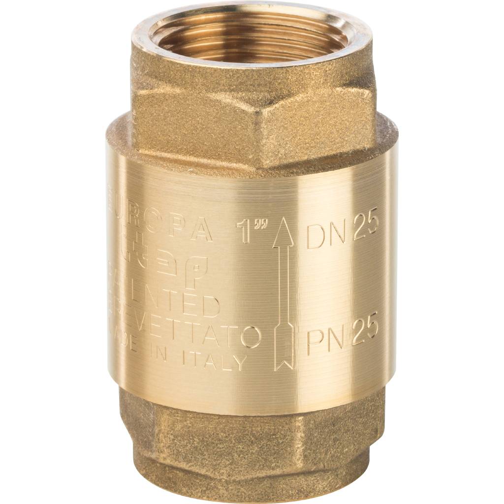 Клапан обратный пружинный муфтовый с металлическим седлом 1" STOUT