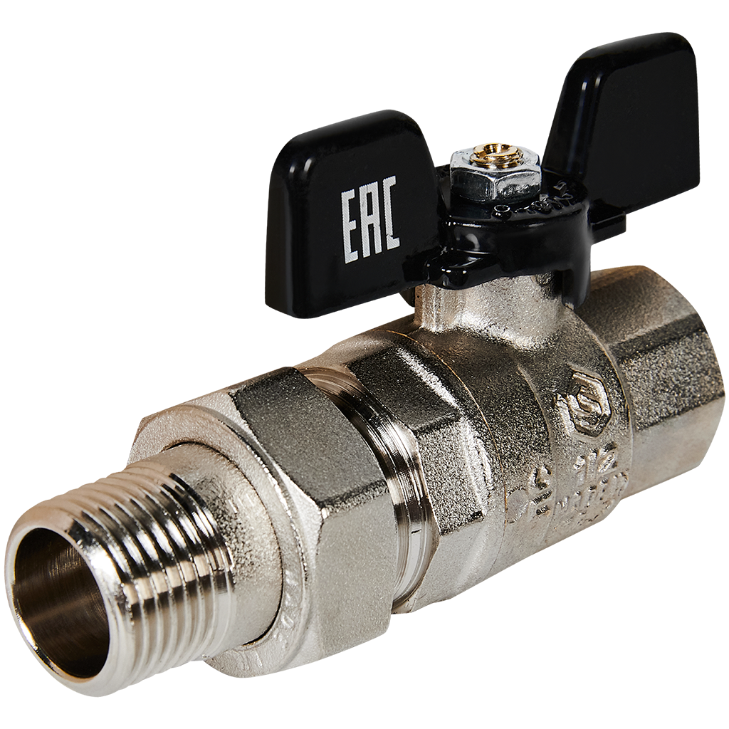 Кран шаровый прям. с американ. 1/2 STOUT