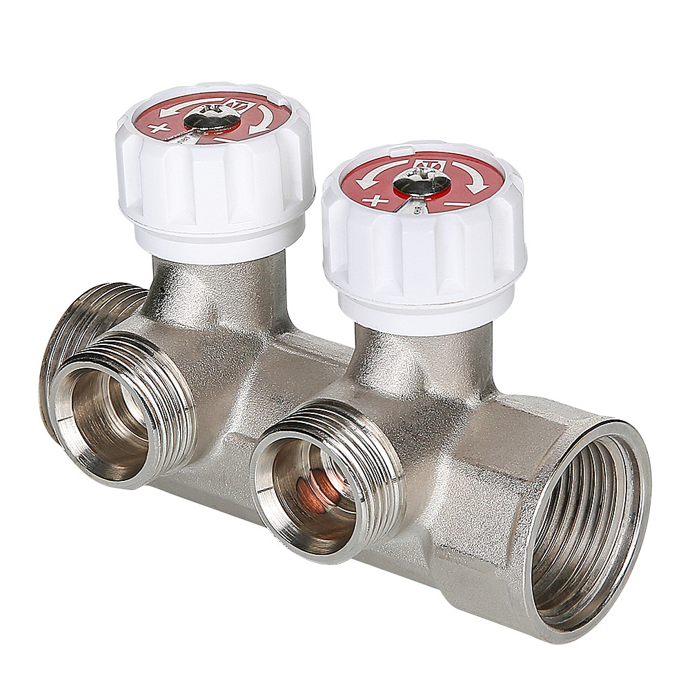 Коллектор регул. 1"х3 вых. Евроконус 3/4" VALTEC (белые)