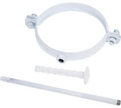 Хомут к стене 100мм белое, метал. (хомут)