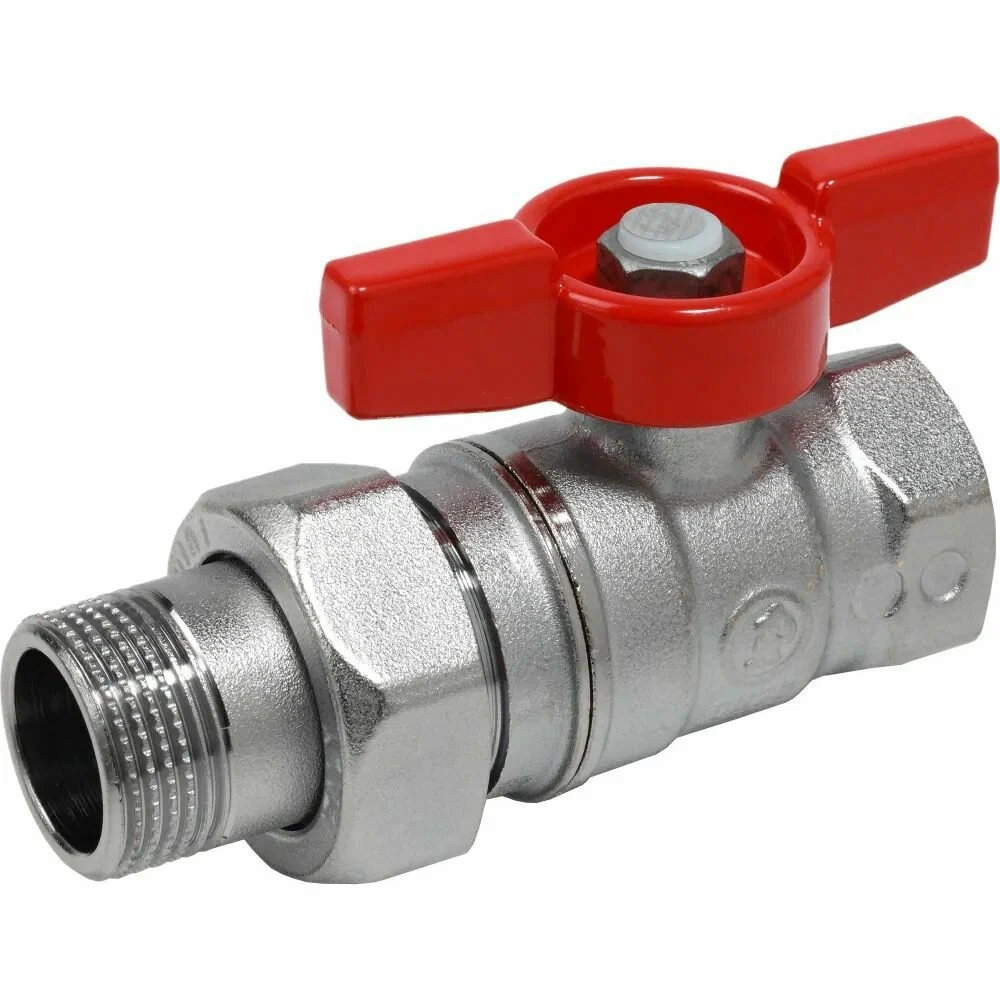 Кран шар. R259D c "америк." прямой, баб., Ду1/2"х1/2", хром. GIACOMINI